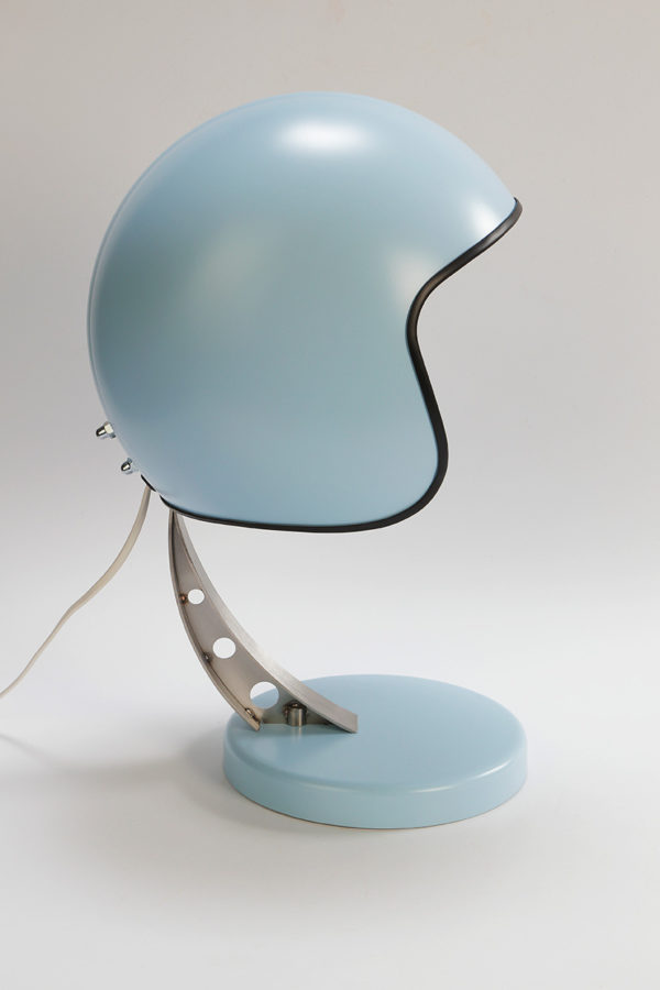 syma design lampe casque moto bleu